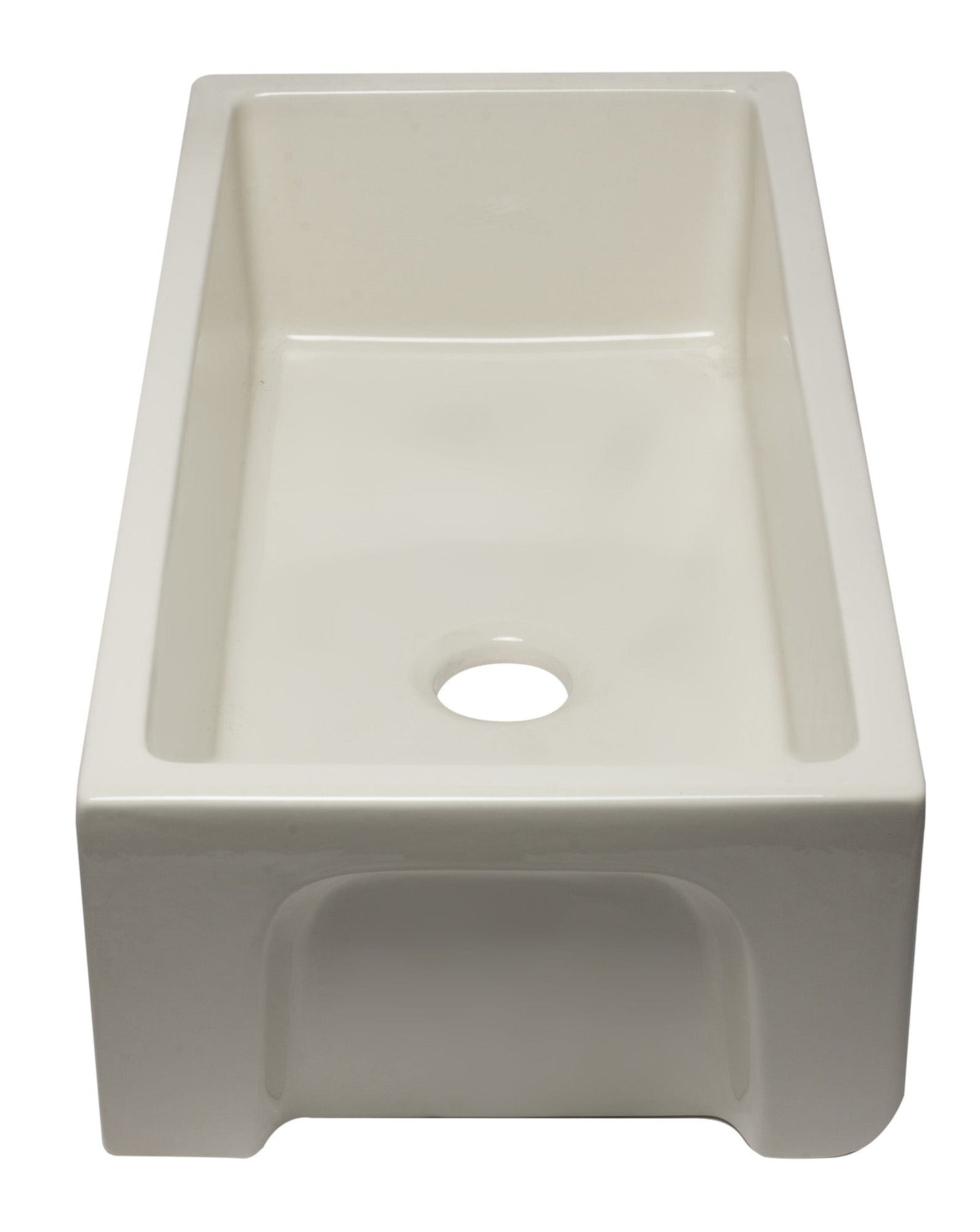 ALFI 36" Biscuit Reversible Smooth / Fluted Single Bowl Fireclay Farm Sink AB3618HS-B