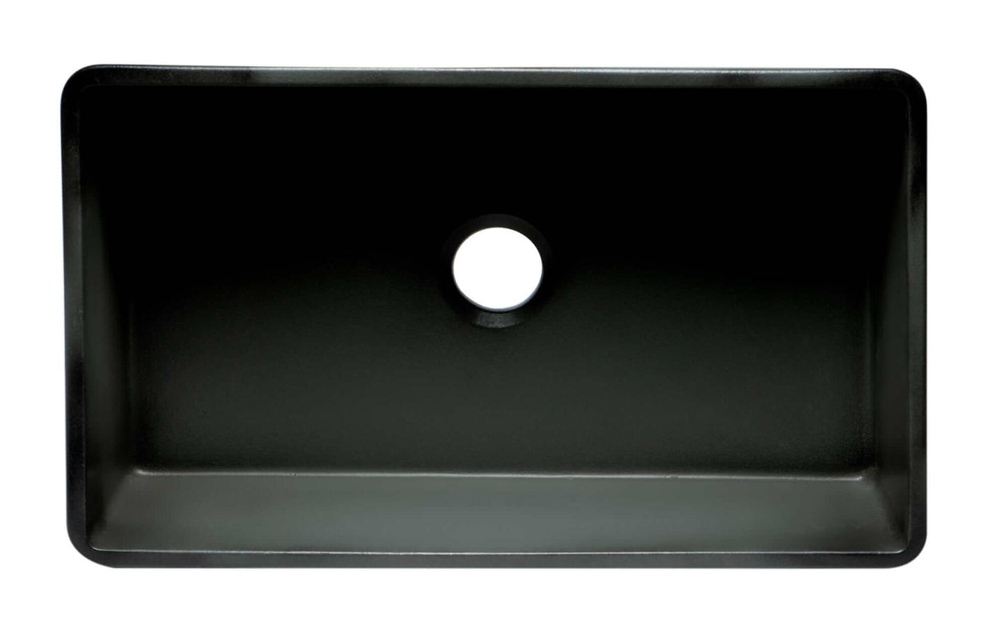 ALFI 33" Concrete Reversible Single Fireclay Farm Kitchen Sink ABCO3320SB – Front view of the sleek concrete sink.