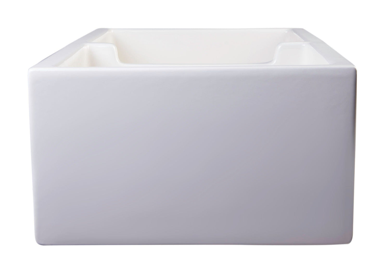 ALFI 39" Arched Thick Wall Fireclay Double Bowl Farm Sink AB3918ARCH-B