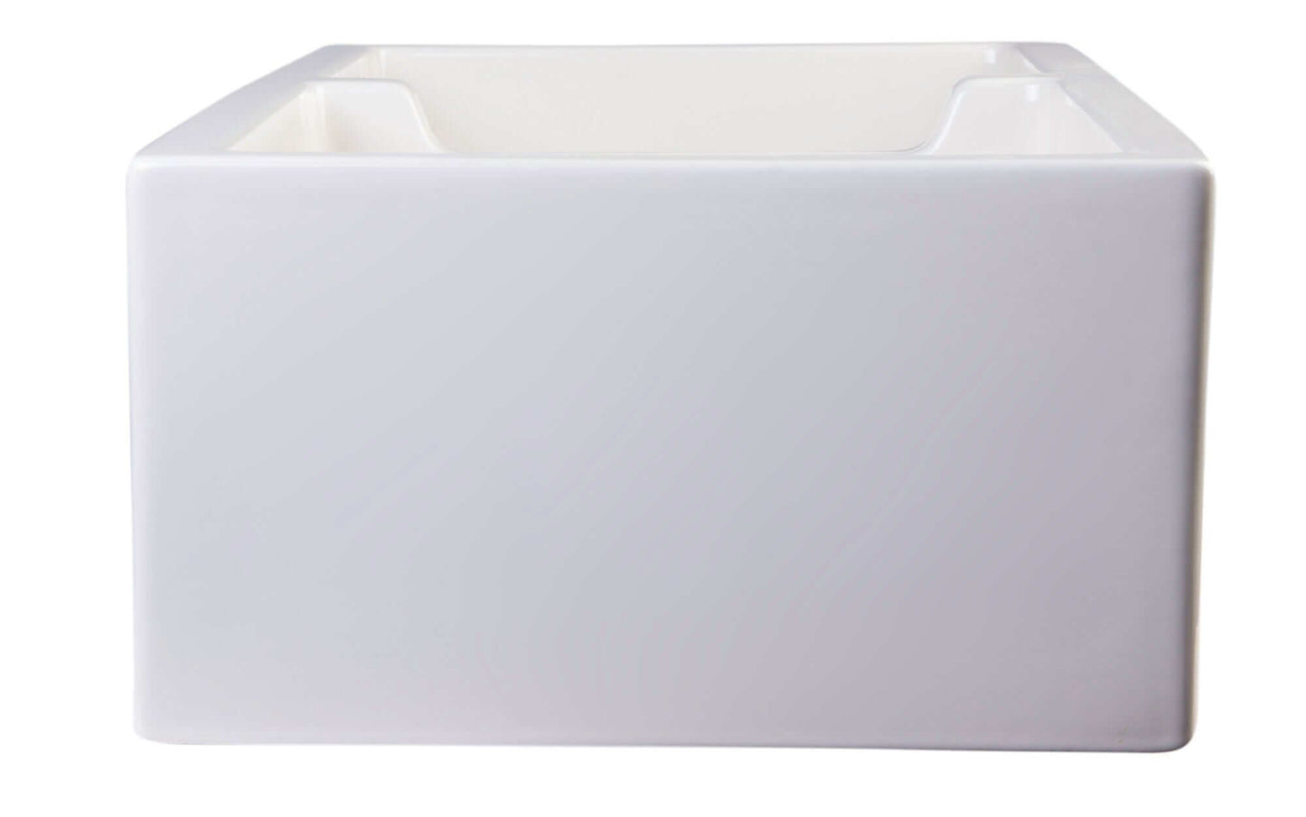 ALFI 36" Biscuit Smooth Apron Thick Wall Fireclay Double Bowl Farm Sink AB3618DB-B showcasing its elegant design.