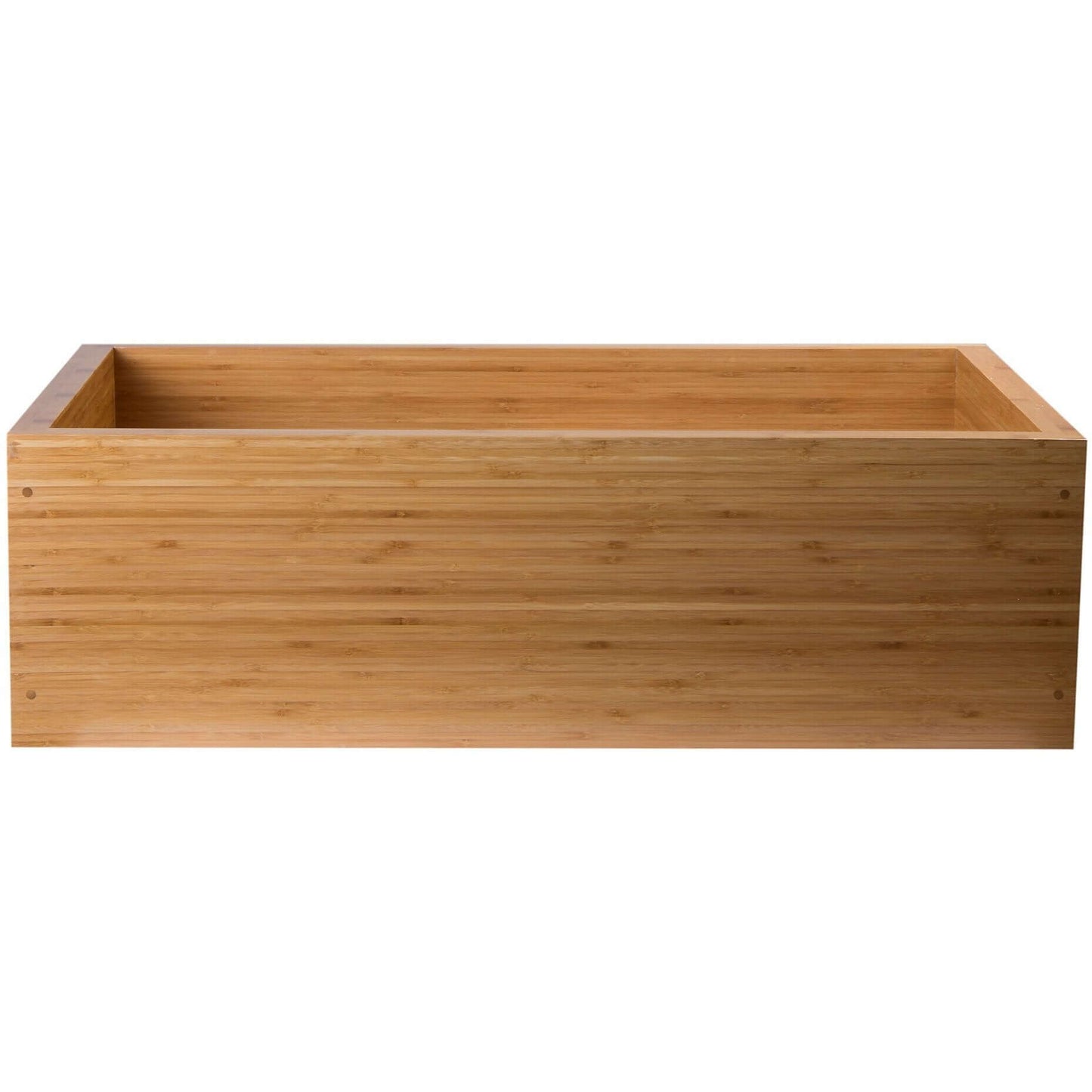 ALFI BRAND 33" Double Bowl Bamboo Farmhouse Sink - AB3321 side view showcasing eco-friendly bamboo construction.