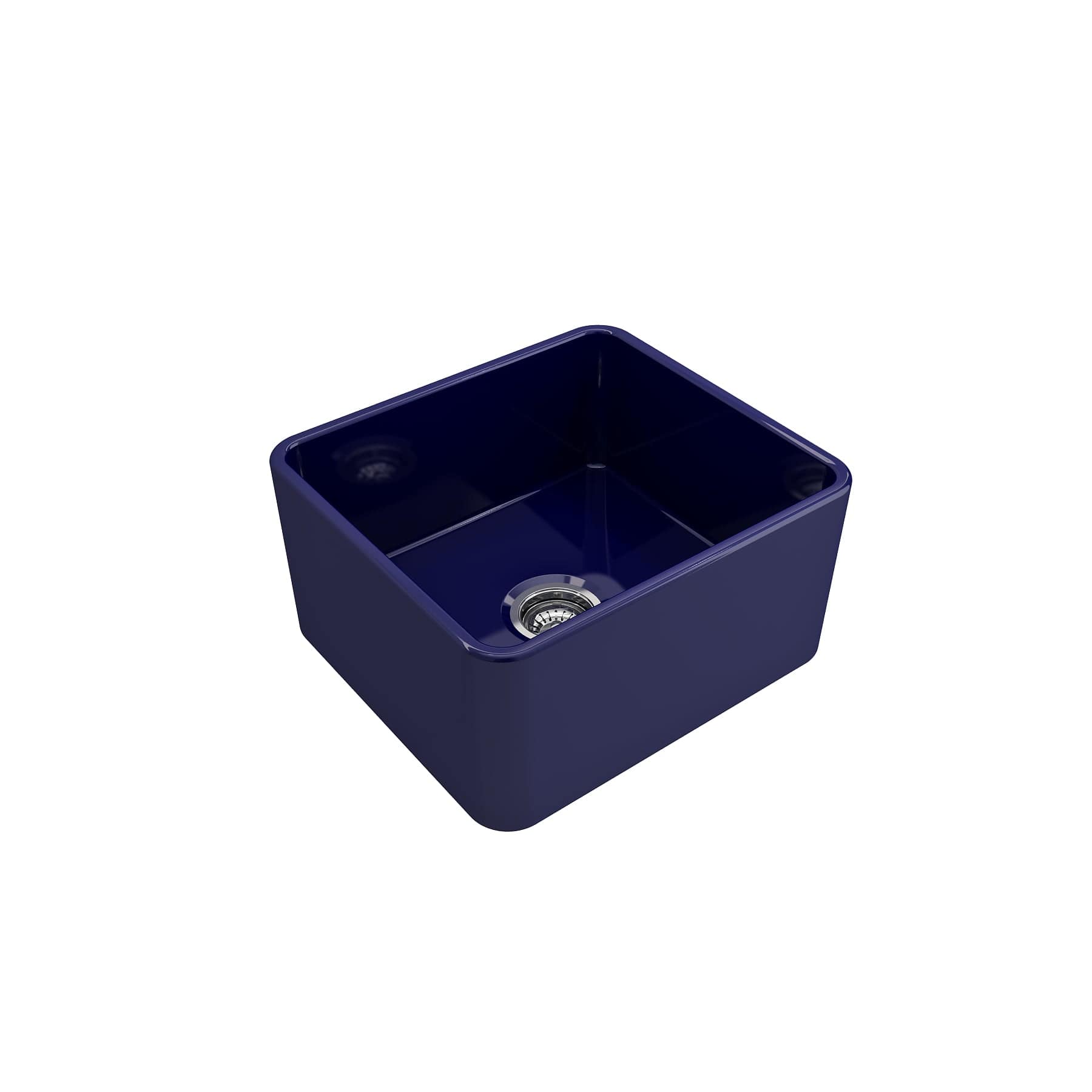 BOCCHI CLASSICO 20" Fireclay Farmhouse Single Bowl Kitchen Sink with Protective Bottom Grid and Strainer, SAPPHIRE BLUE - 1136-010-0120 - Manor House Sinks