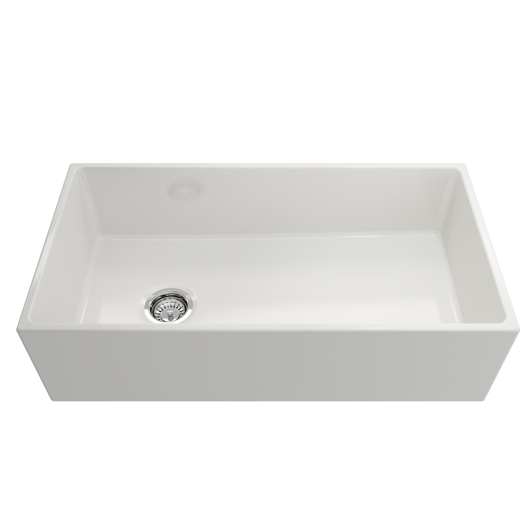 BOCCHI CONTEMPO 36" Fireclay Farmhouse Single Bowl Kitchen Sink with Protective Bottom Grid and Strainer