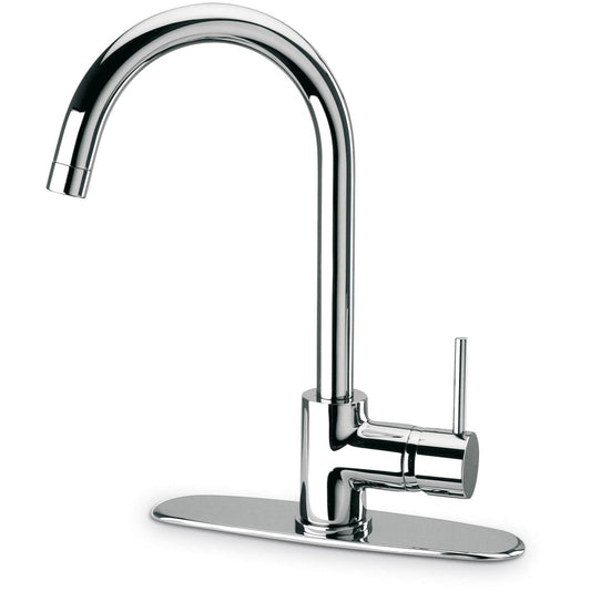LATOSCANA Elba Single Handle Pull-Out Kitchen Faucet Chrome front view with streamlined design and chrome finish