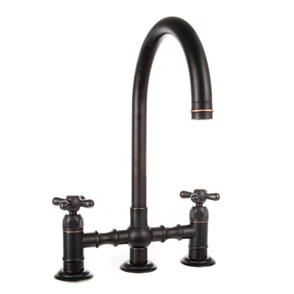 ZLINE Mona Chrome Widespread Kitchen Faucet MNA-KF-CH with black finish and dual handles.