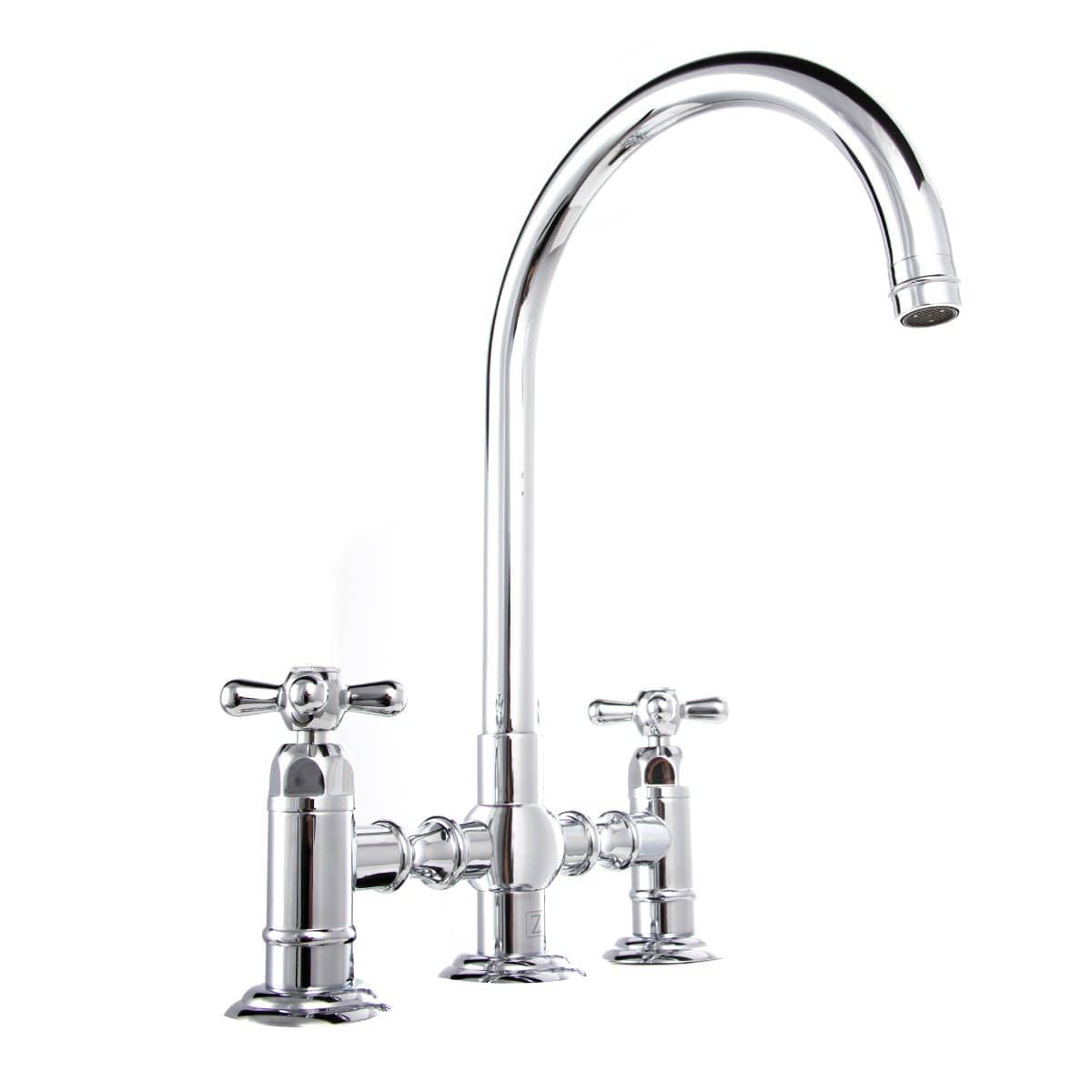 ZLINE Mona Chrome Widespread Kitchen Faucet MNA-KF-CH with elegant design and dual handles.