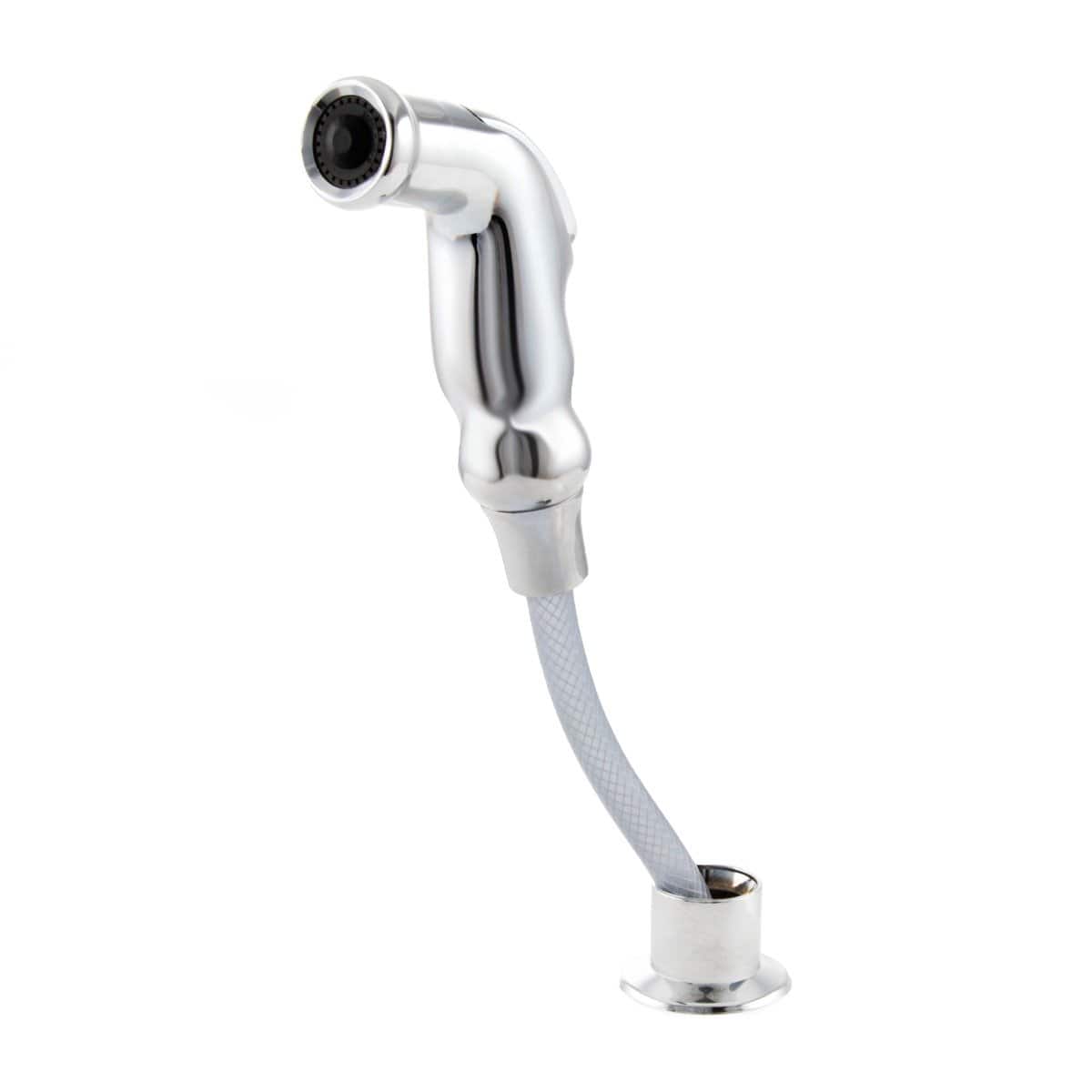 ZLINE Mona Chrome Widespread Kitchen Faucet MNA-KF-CH with elegant design and durable sprayer connection.