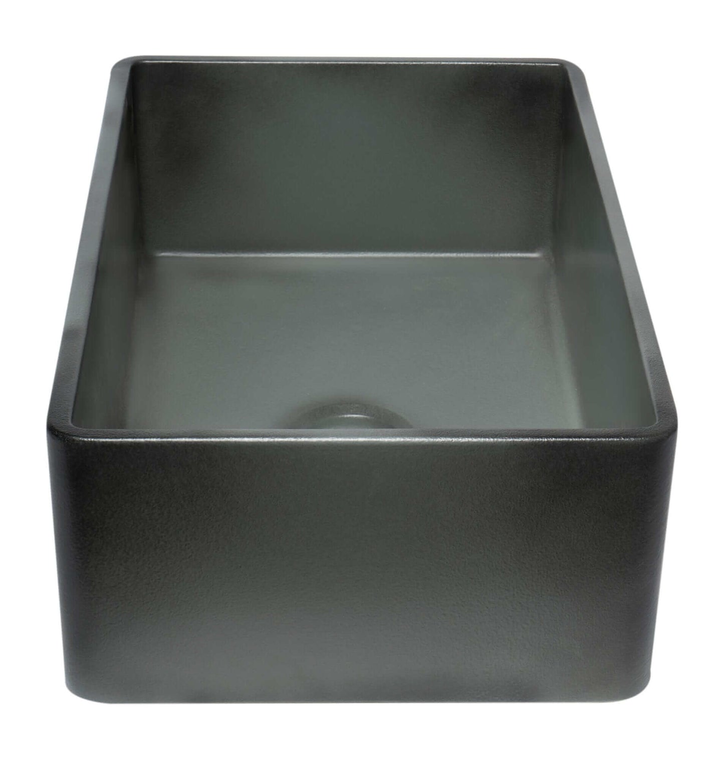 ALFI 33" Concrete Reversible Single Fireclay Farm Kitchen Sink ABCO3320SB in sleek black finish.