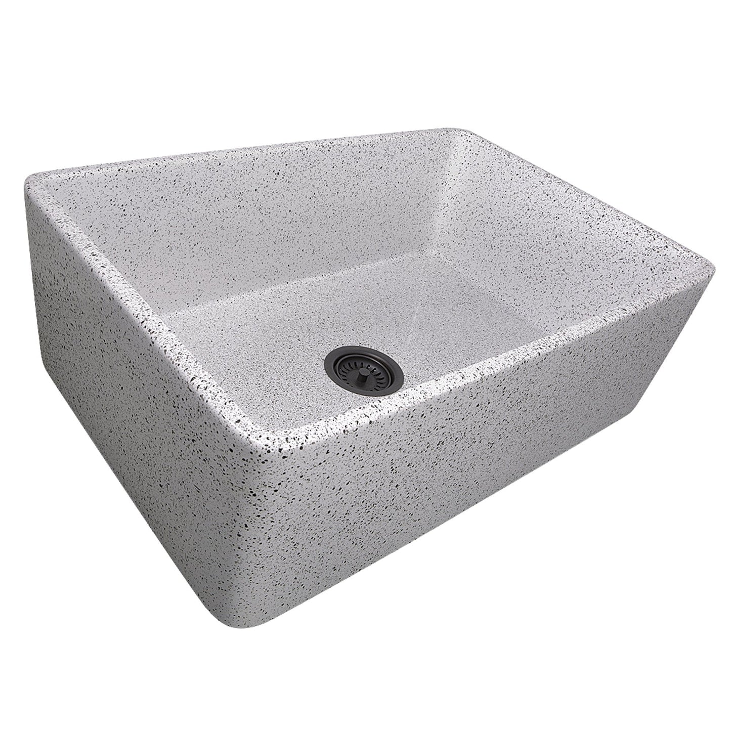 Nantucket 30" Farmhouse Fireclay Sink with Pietra Sarda Finish - FCFS3020S-PietraSarda in speckled gray stone finish.