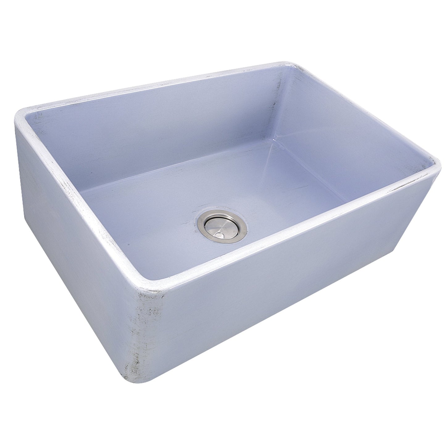 Nantucket 30" Farmhouse Fireclay Sink with Shabby Sugar Finish - FCFS3020S-ShabbySugar showcasing the interior basin.