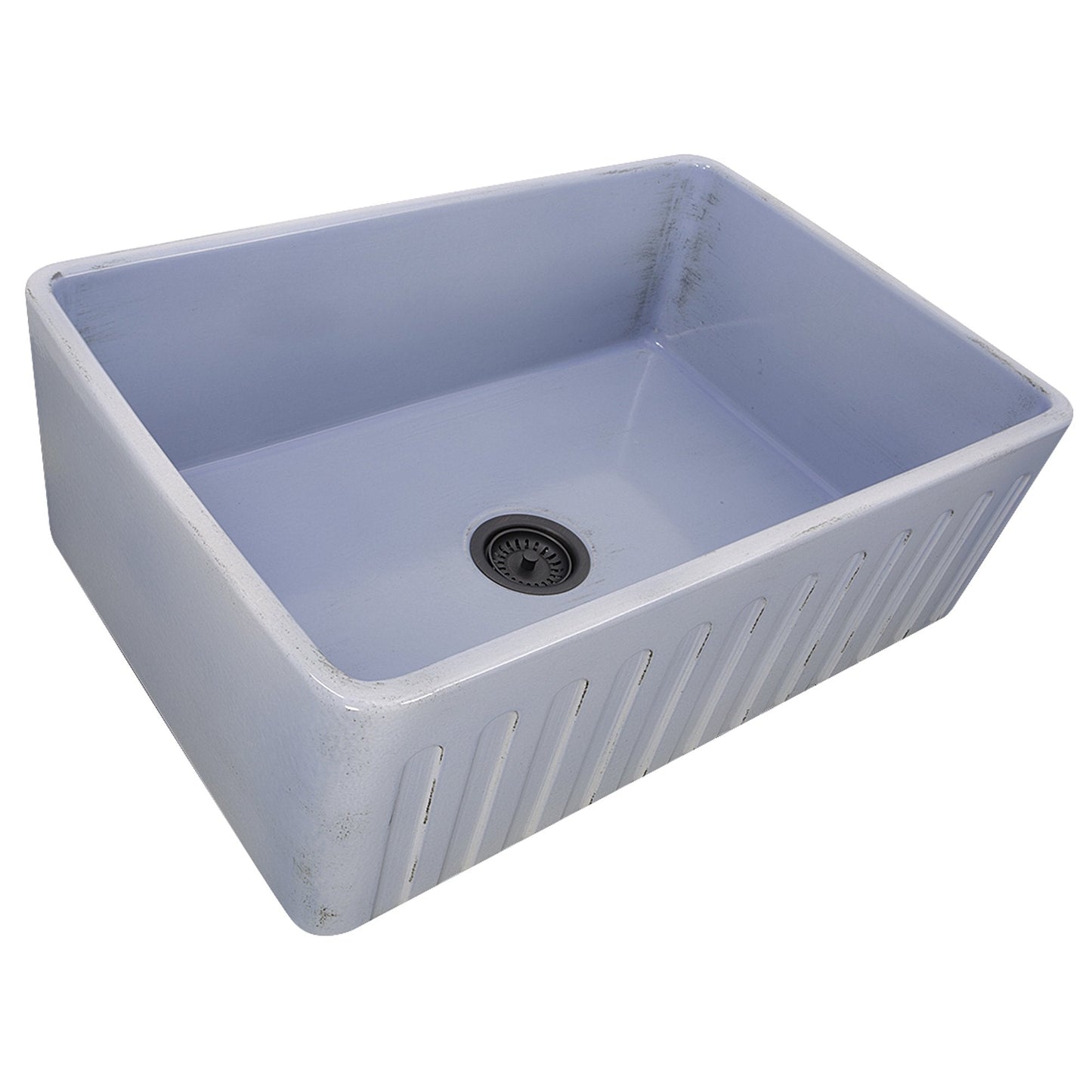 Nantucket 30" Farmhouse Fireclay Sink with Shabby Sugar Finish - FCFS3020S-ShabbySugar in vintage style