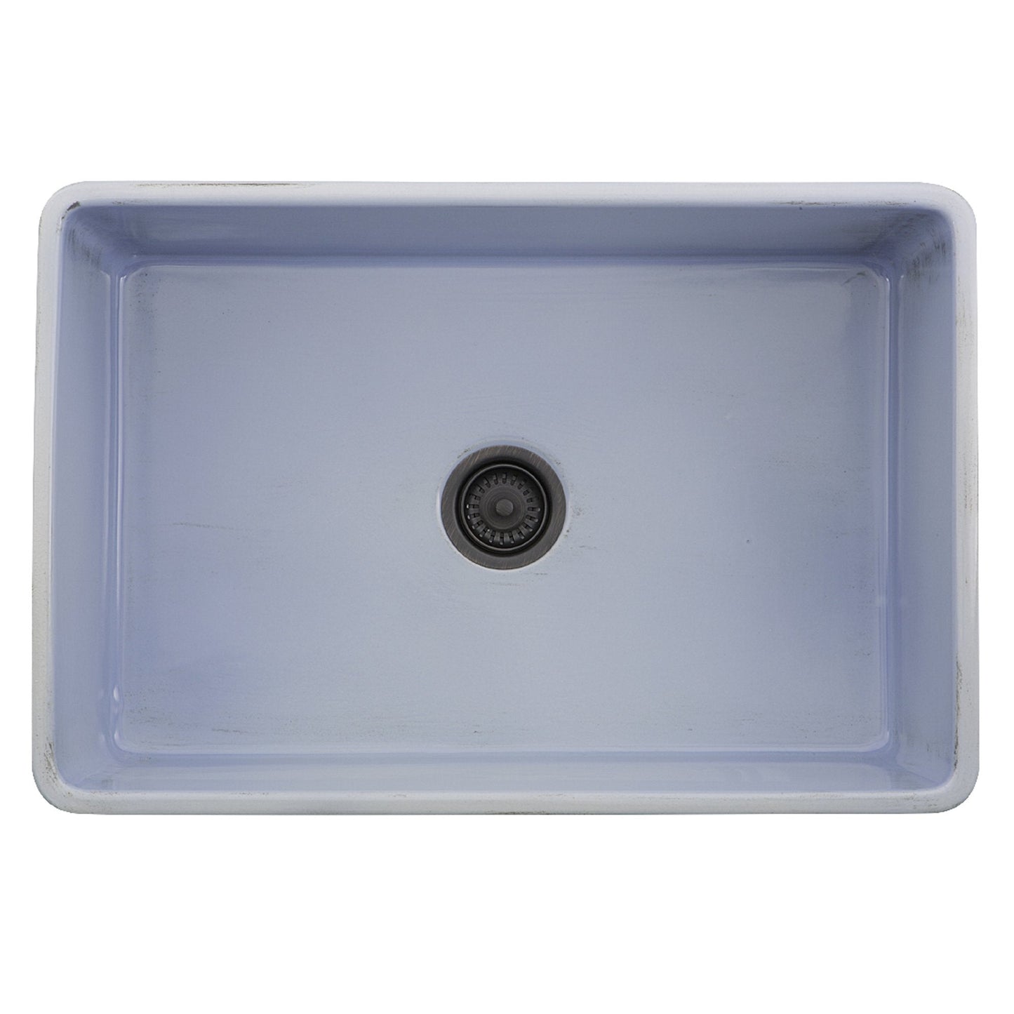 Nantucket 30" Farmhouse Fireclay Sink with Shabby Sugar Finish - FCFS3020S-ShabbySugar top view showing interior design.