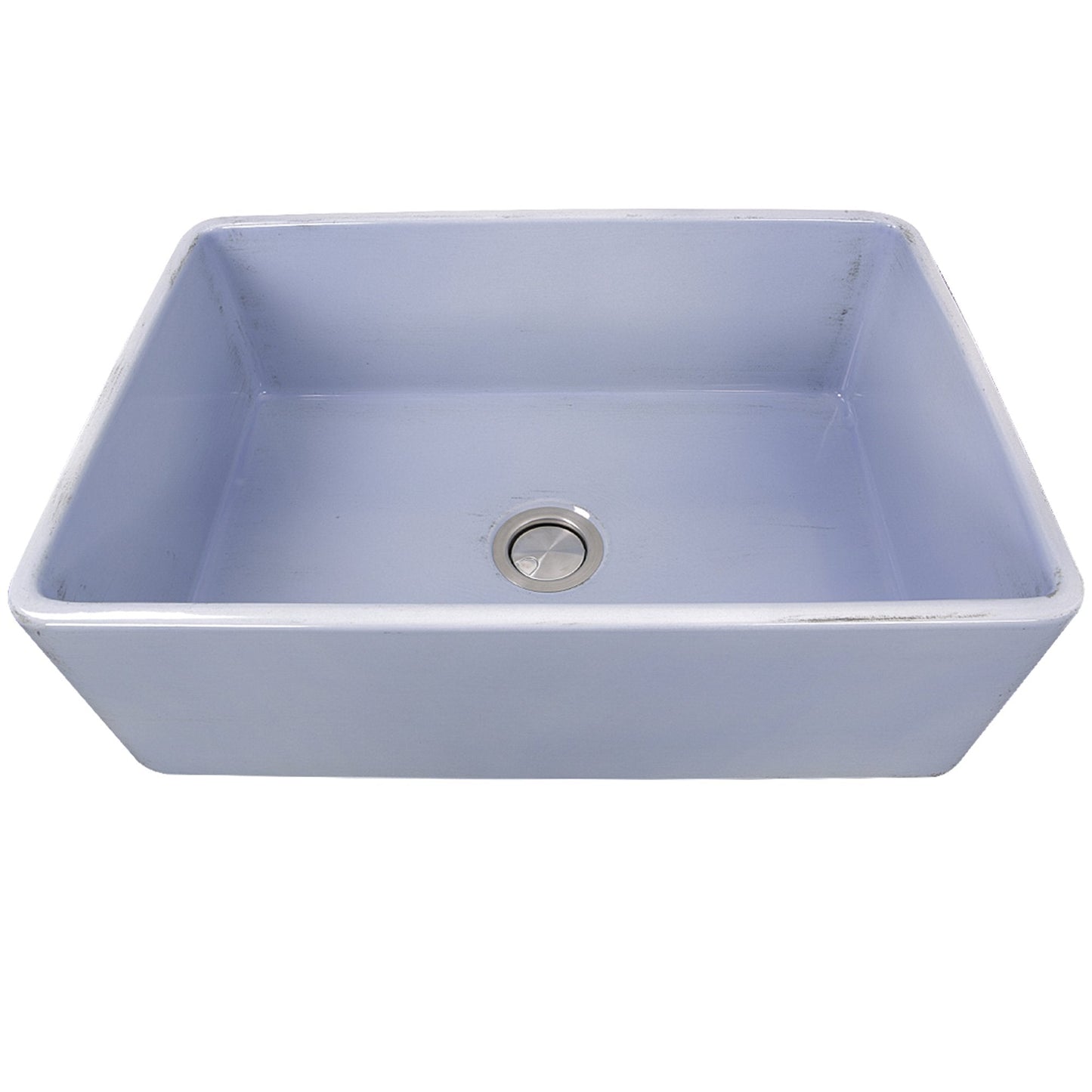 Nantucket 30" Farmhouse Fireclay Sink with Shabby Sugar Finish - FCFS3020S-ShabbySugar showcasing its compact design and vintage charm.