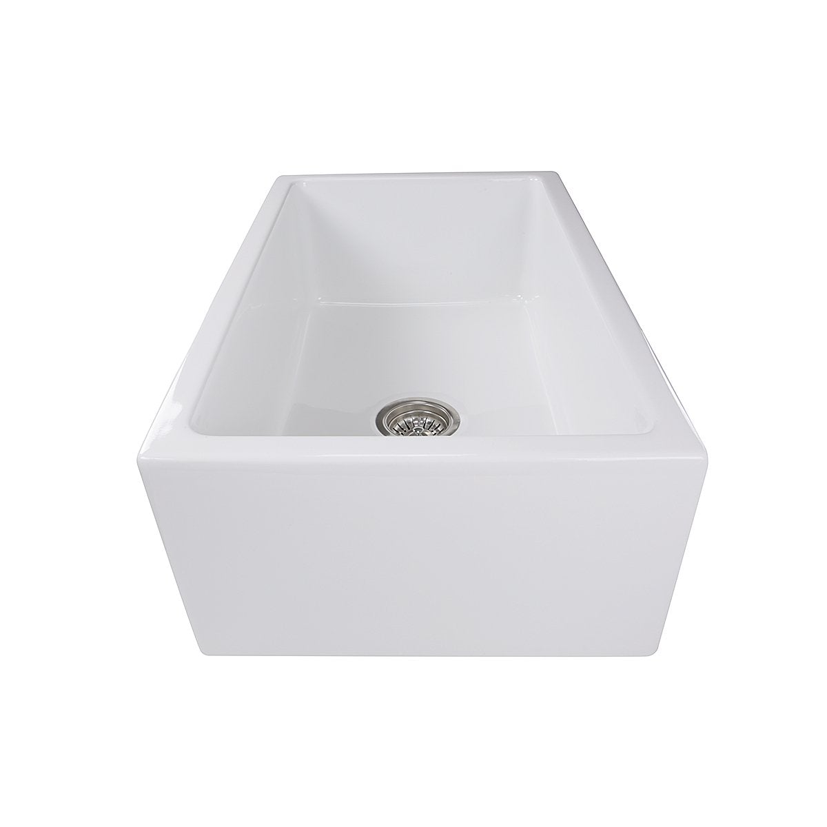 Nantucket 30" Italian Farmhouse Fireclay Sink - Hyannis-30 with a polished white finish and spacious single bowl design.