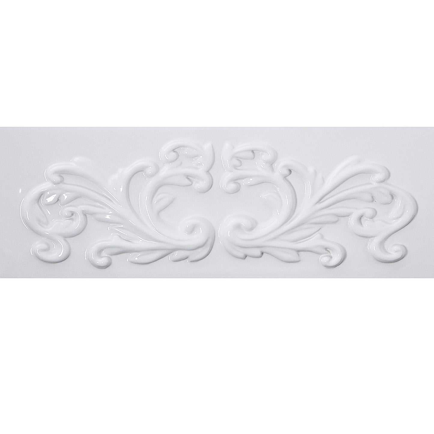 Intricate white filigree design showcasing ornamental patterns for decorative purposes.