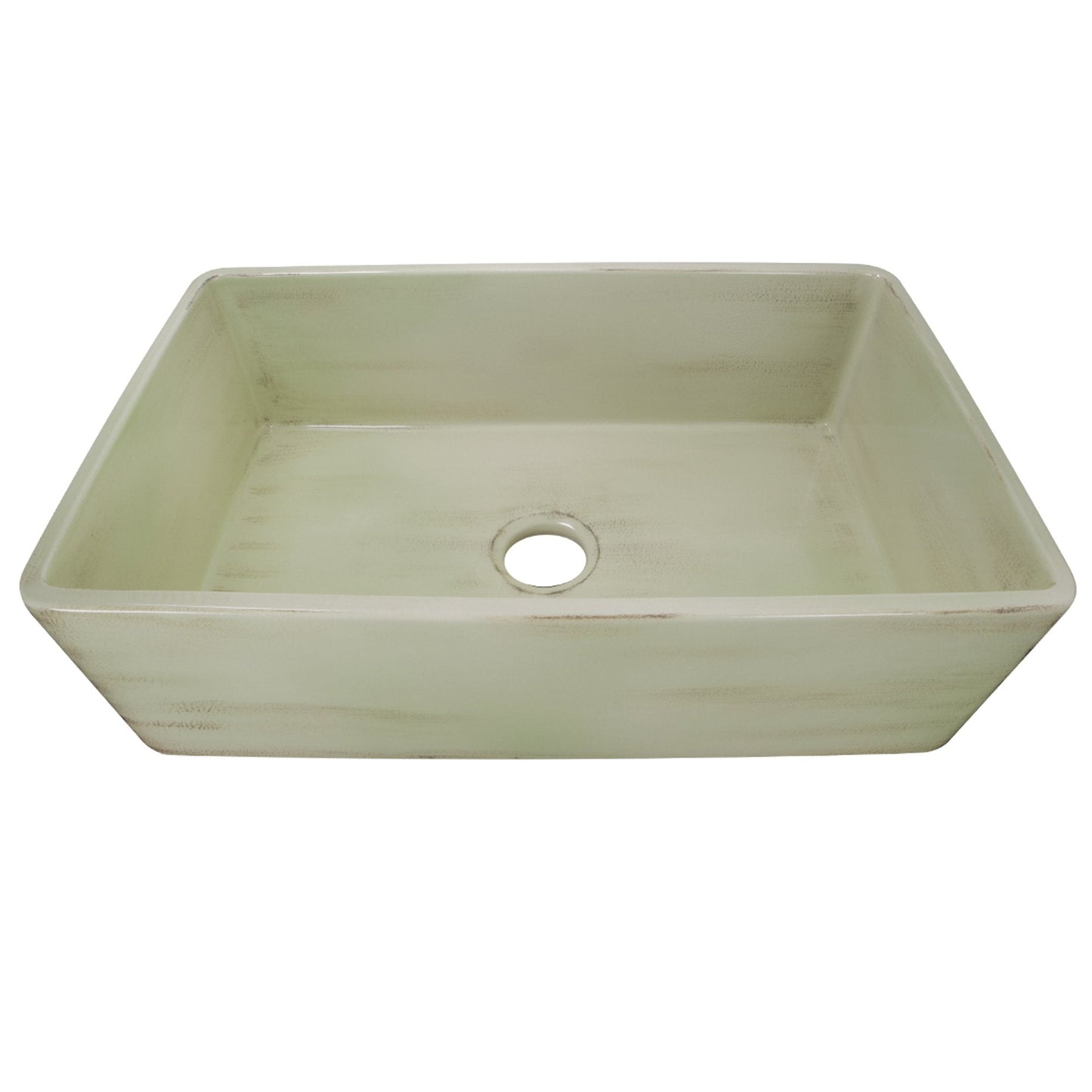 Nantucket 33" Farmhouse Fireclay Sink with Shabby Green Finish - FCFS3320S-ShabbyGreen from various angles