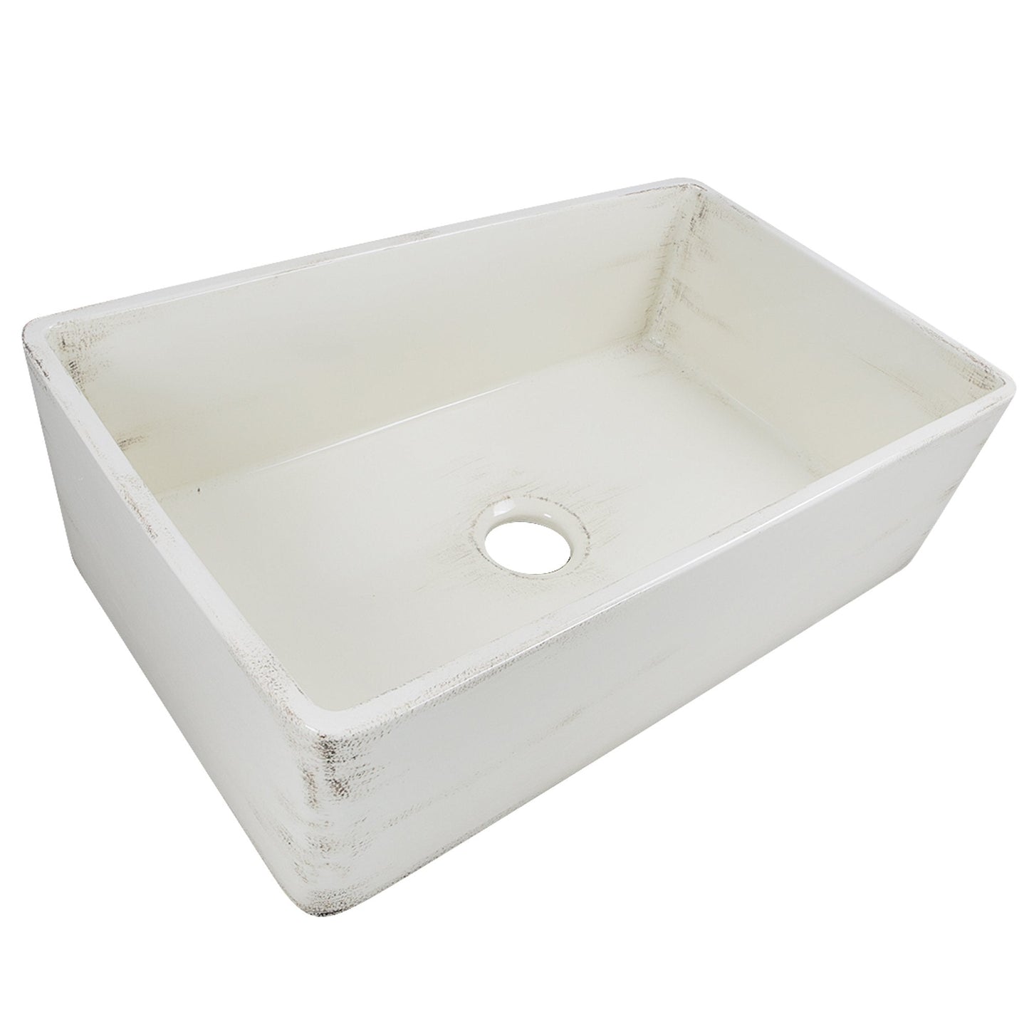 Nantucket 33" Farmhouse Fireclay Sink with Shabby Straw Finish - FCFS3320S-ShabbyStraw in a clean view.