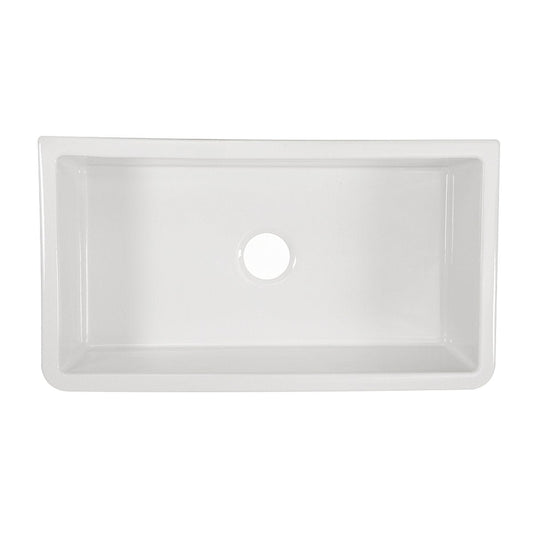 Nantucket 33" Italian Farmhouse Fireclay Sink - Harwich-33 top view showing single bowl design.