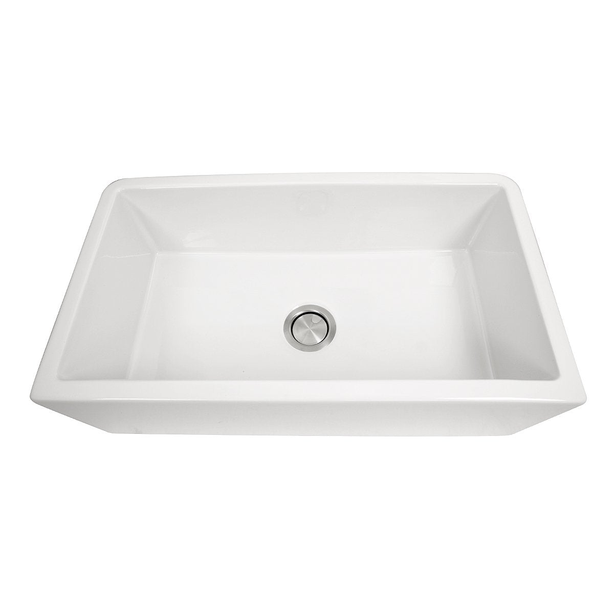 Nantucket 33" Italian Farmhouse Fireclay Sink - Harwich-33 in white with a modern apron design.