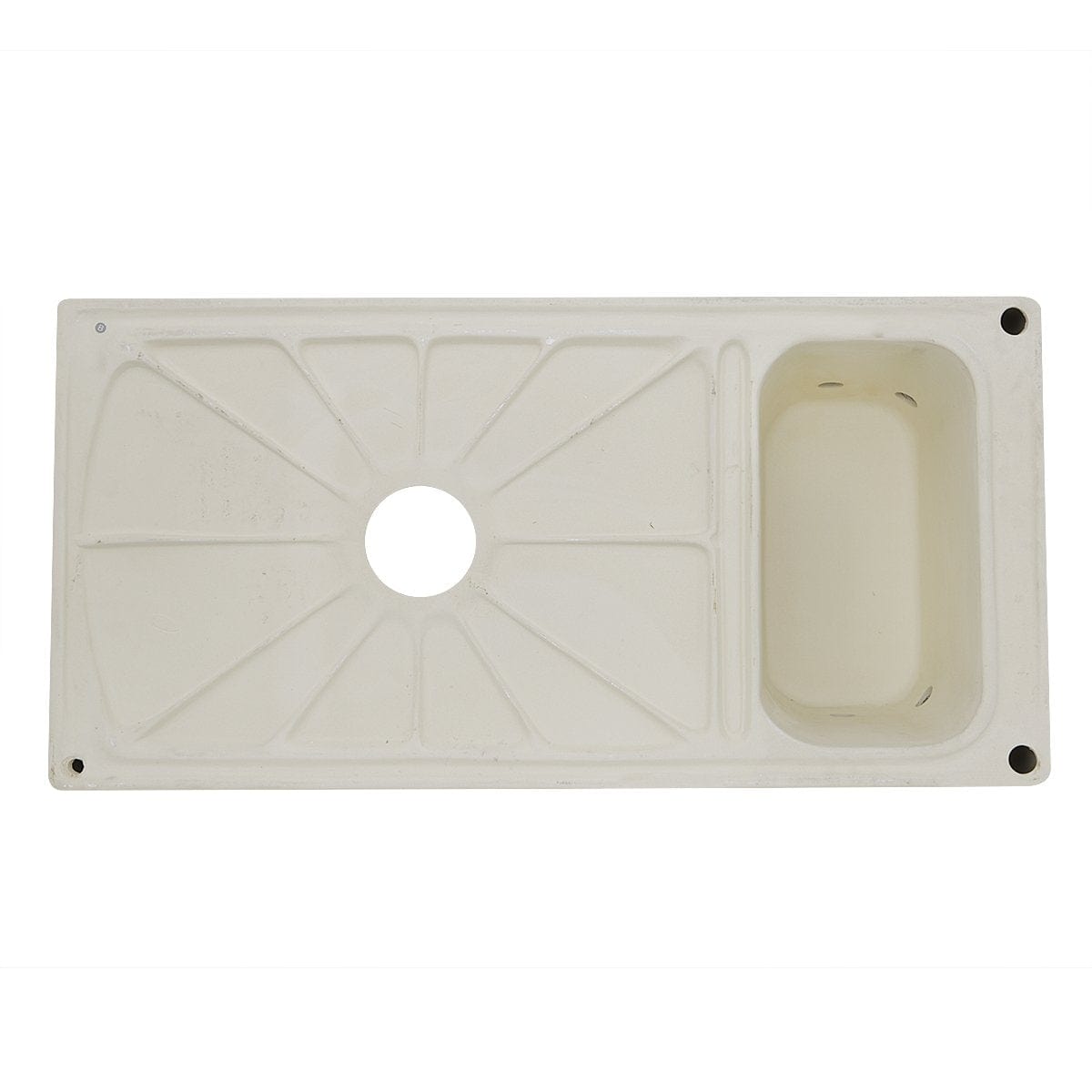Nantucket 36" Italian Farmhouse Fireclay Sink with Built-In Drainboard - FCFS36-DB top view of fireclay sink.
