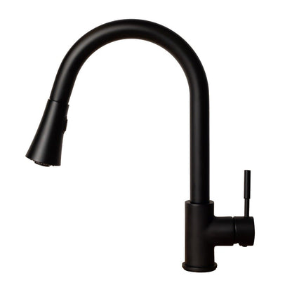 ZLINE Edison Chrome Kitchen Faucet EDS-KF-CH in sleek black finish, showcasing industrial design and modern functionality.