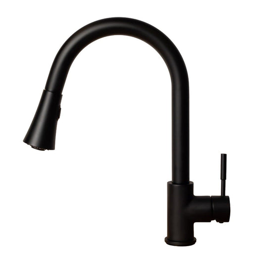 ZLINE Edison Chrome Kitchen Faucet EDS-KF-CH in sleek black finish, showcasing industrial design and modern functionality.