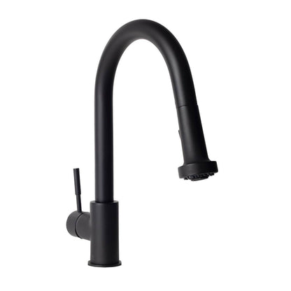 ZLINE Monet Kitchen Faucet in elegant matte black finish showcasing its artistic design and functional excellence.