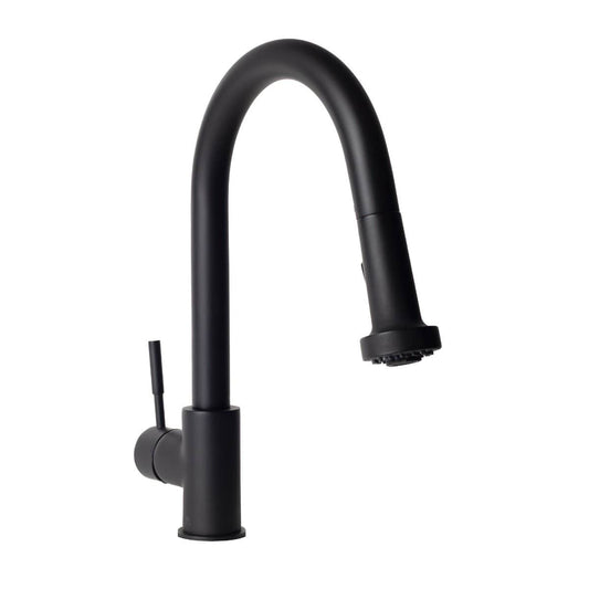 ZLINE Monet Kitchen Faucet in elegant matte black finish showcasing its artistic design and functional excellence.