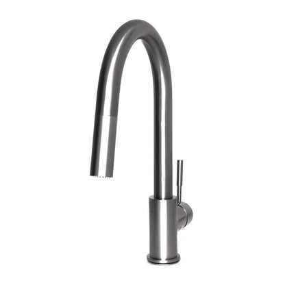 ZLINE Arthur Kitchen Faucet with extended reach for maximum workspace coverage in sleek stainless steel design.