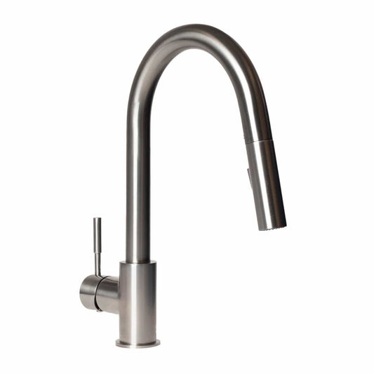 ZLINE Gemini Kitchen Faucet featuring a compact design with pull-down sprayer for modern kitchen versatility.