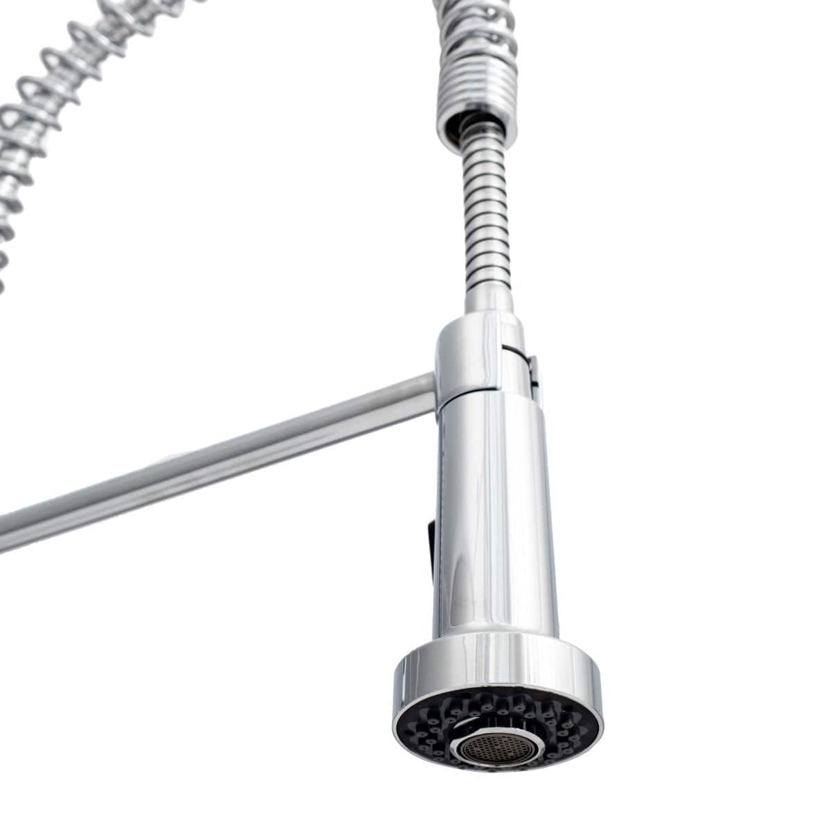 ZLINE Apollo Kitchen Faucet pull down sprayer head with chrome finish for professional kitchen functionality.