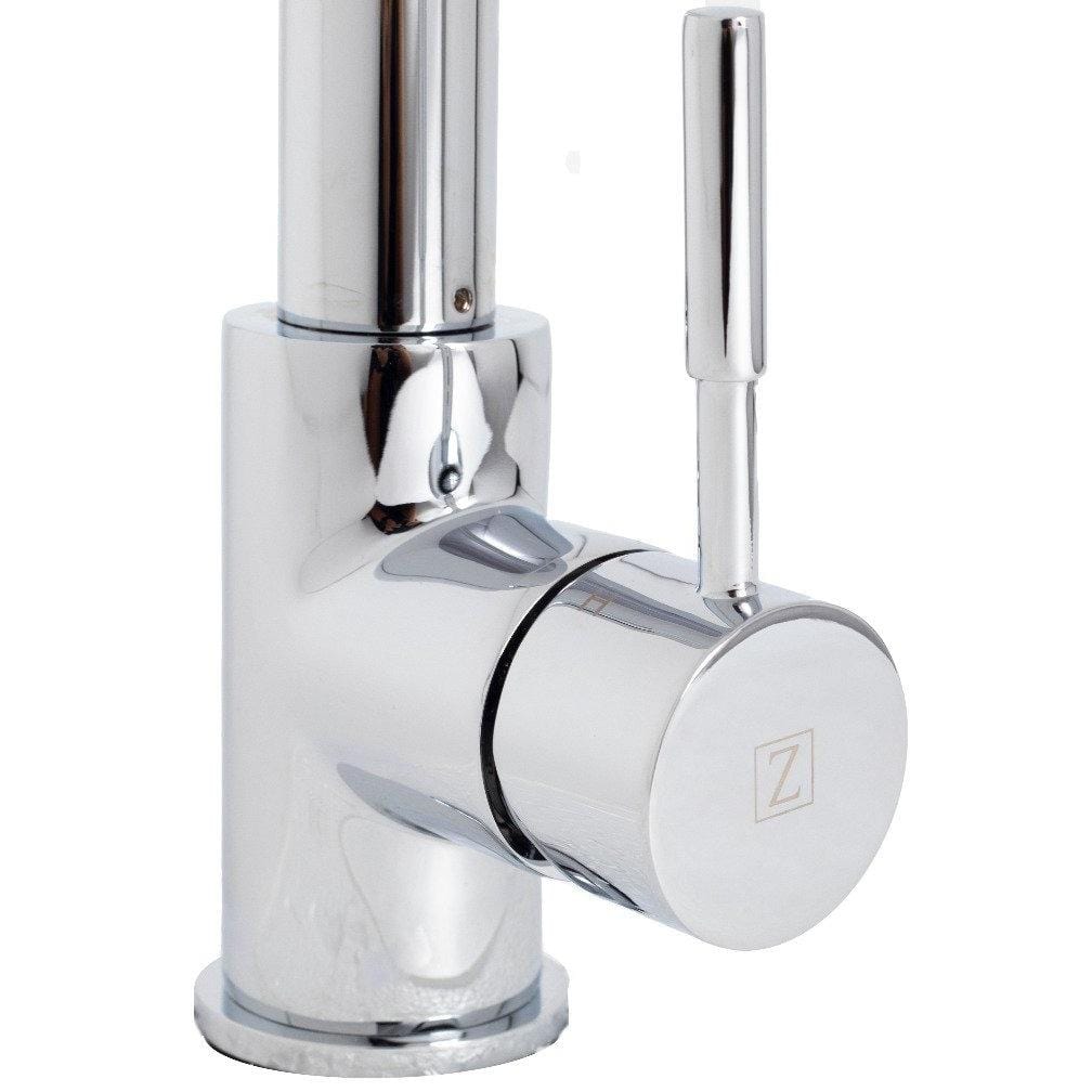 ZLINE Sierra Kitchen Faucet close-up with chrome finish and sleek handle design.