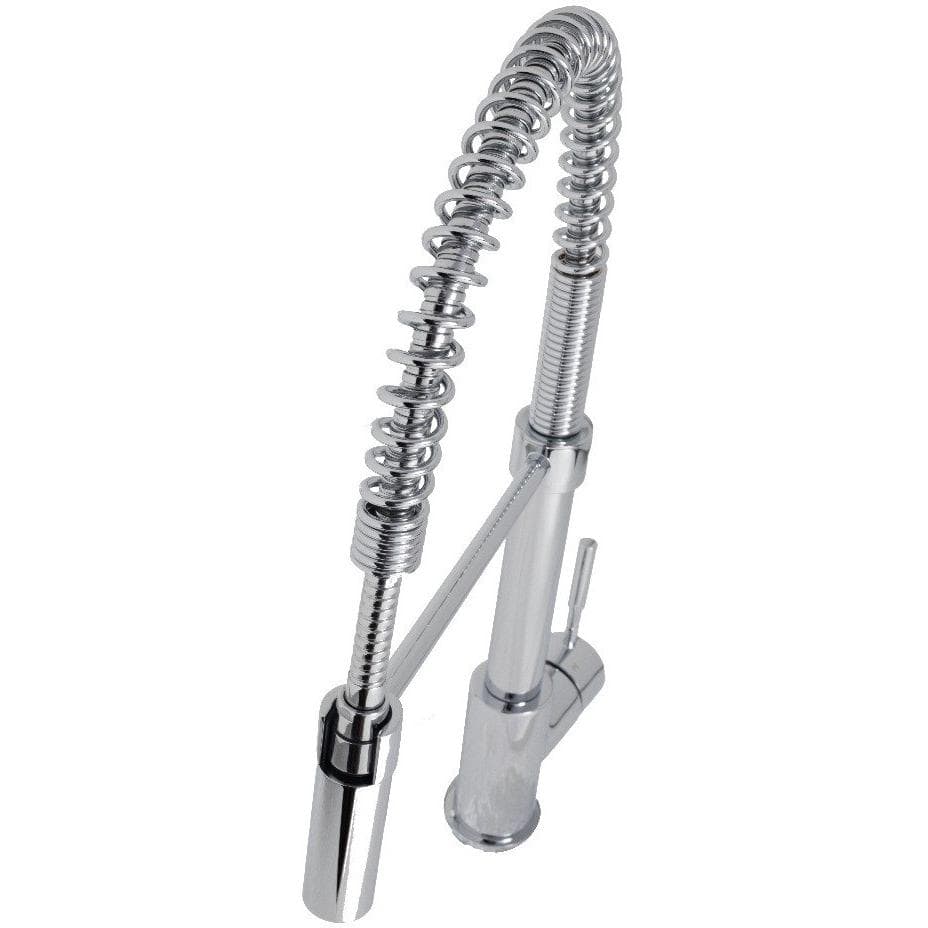 ZLINE Sierra Kitchen Faucet with a sleek chrome finish and spring-loaded spray wand for professional-grade performance.