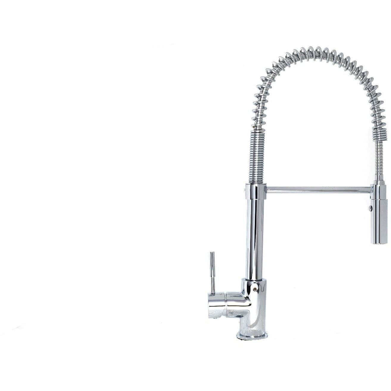 ZLINE Sierra Kitchen Faucet in polished chrome with a spring-loaded spray wand for professional-grade performance.