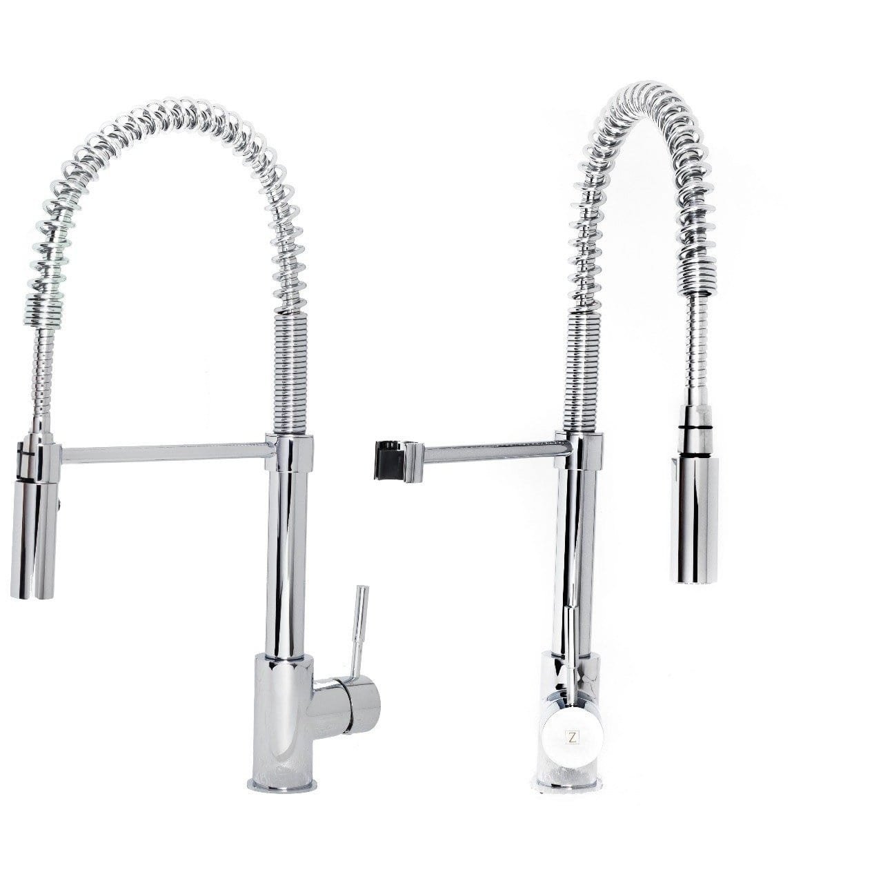 ZLINE Sierra Kitchen Faucet showcasing a sleek chrome design with a spring-loaded pull down spray wand.