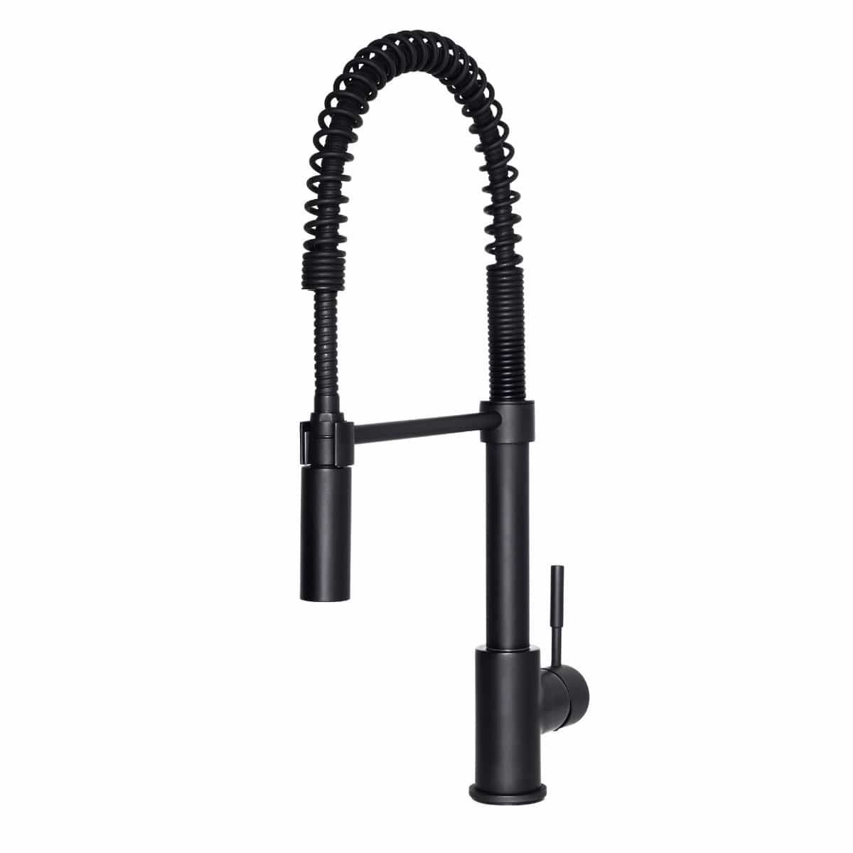 ZLINE Sierra Kitchen Faucet featuring a sleek black design and innovative pull-down spray wand for a modern kitchen.