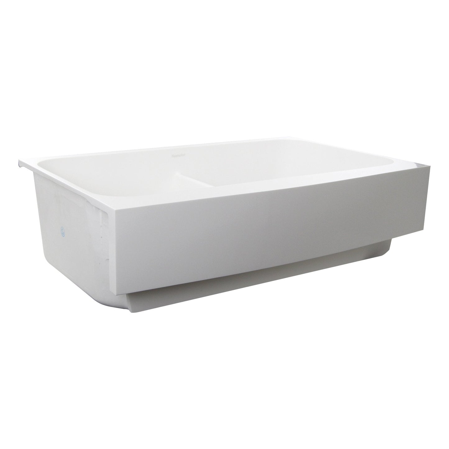 Nantucket Retrofit Glacierstone Double Bowl EZApron Kitchen Sink - NS-GSEZA32D side view showcasing the sleek design.
