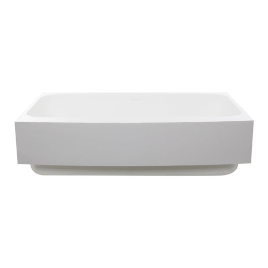 Nantucket Retrofit Glacierstone Single Bowl EZApron Kitchen Sink - NS-GSEZA32S in white, front view showcasing its modern farmhouse design.