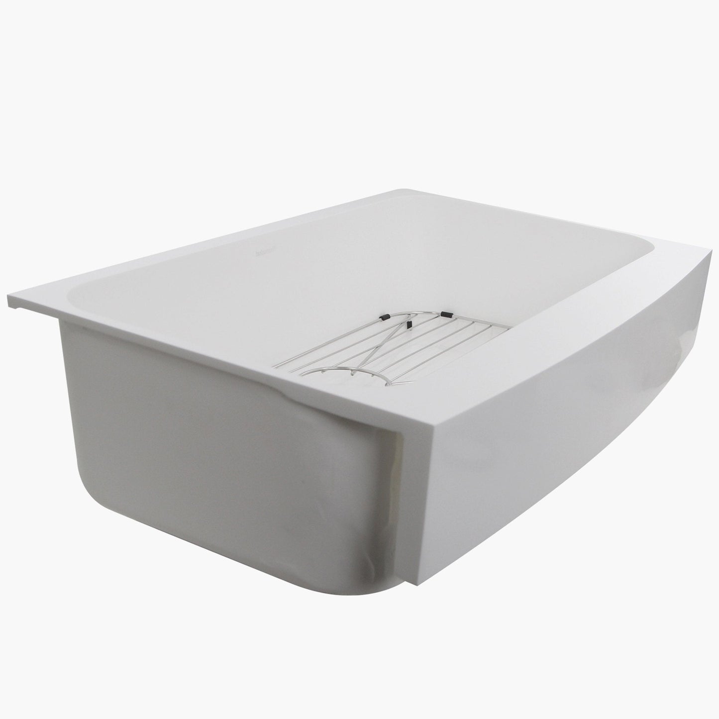 Nantucket Retrofit Glacierstone Single Bowl EZApron Kitchen Sink - NS-GSEZA32S with modern design and grill rack.