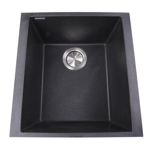 Nantucket 17" Single Bowl Undermount Granite Composite Bar-Prep Sink Black - PR1716-BL