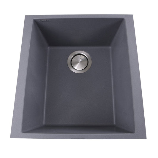 Nantucket 17" Single Bowl Undermount Granite Composite Bar-Prep Sink Titanium - PR1716-TI