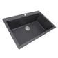 Nantucket 33" Dual-mount Granite Composite Sink in Black - PR3322-DM-BL