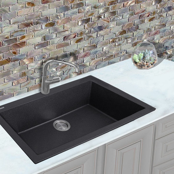 Nantucket 33 Dual-mount Granite Composite Sink in Black - PR3322-DM-BL