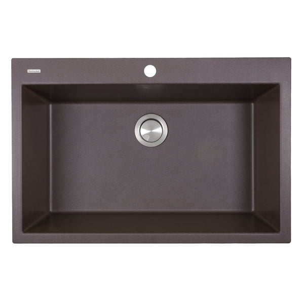 Nantucket 33 Dual-mount Granite Composite Sink in Brown - PR3322-DM-BR