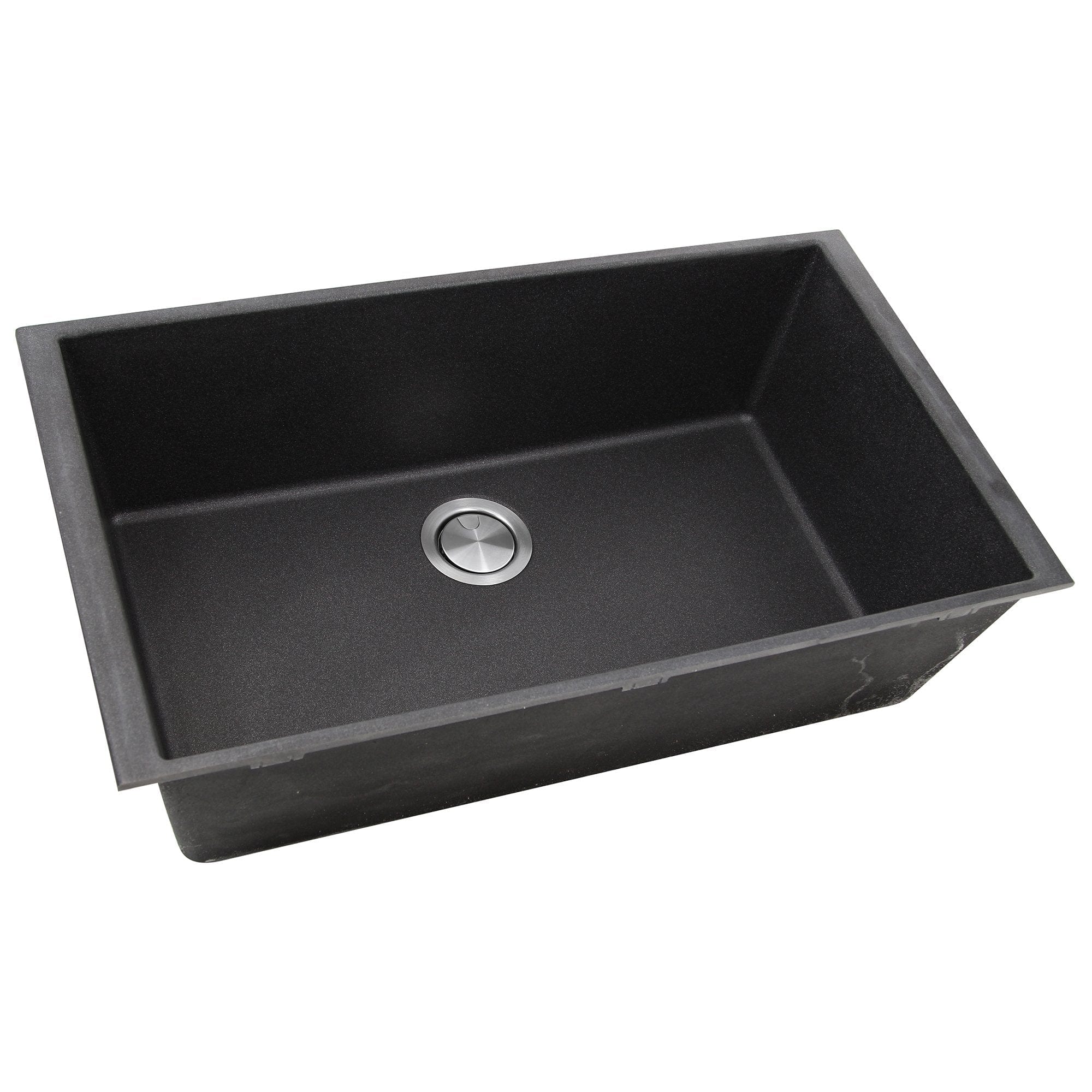 Nantucket 33" Undermount Granite Composite Sink in Black - PR3320-BL-UM