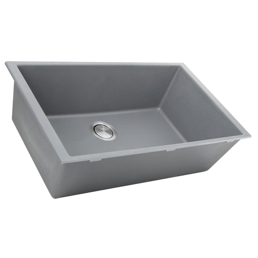 Nantucket 33" Undermount Granite Composite Kitchen Sink Titanium in sleek metallic finish showcasing modern design.