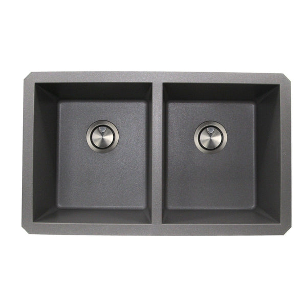 Nantucket 50/50 Double Bowl Undermount Granite Composite Titanium - PR5050-TI-UM