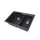 Nantucket 60/40 Double Bowl Dual-mount Granite Composite Black - PR6040-BL - Manor House Sinks