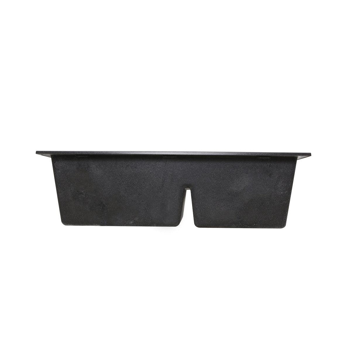 Nantucket 60/40 Double Bowl Dual-mount Granite Composite Black - PR6040-BL image showcasing dual bowls.