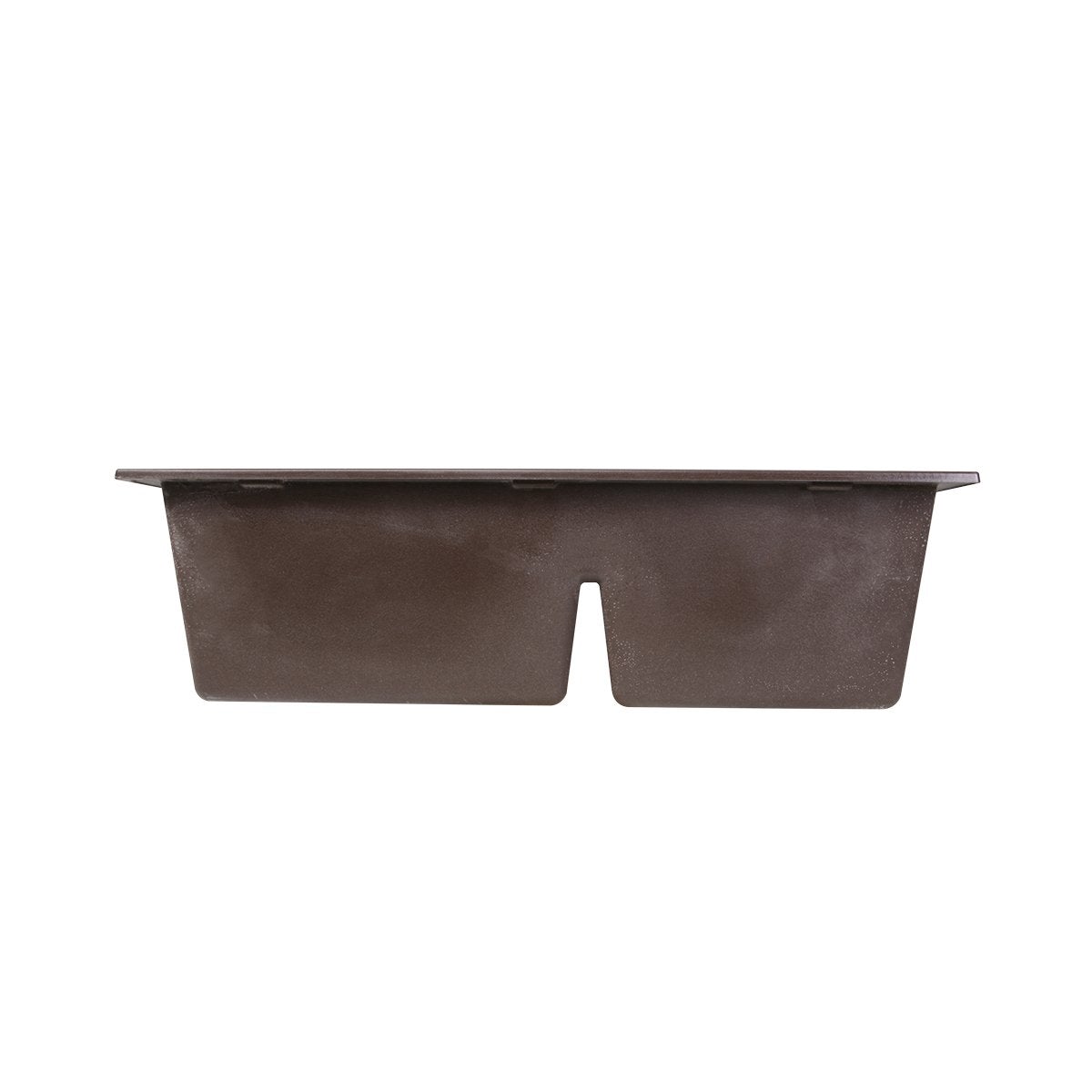 Nantucket 60/40 Double Bowl Dual-mount Granite Composite Brown - PR6040-BR sink top view in dark brown.